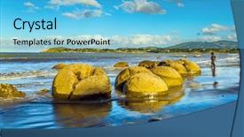  Presentation with new zealand - Amazing presentation having beach koekokhe ocean evening tide backdrop and a light blue colored foreground