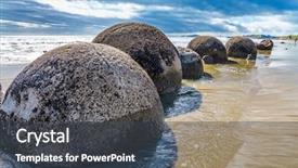  Presentation with tide - Presentation theme with beach koekokhe ocean tide background and a dark gray colored foreground