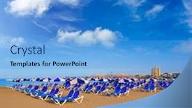  Presentation with south beach - Audience pleasing presentation consisting of beach-las-vistas-in-adeje backdrop and a teal colored foreground