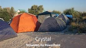  Presentation with life - Audience pleasing presentation theme consisting of beach-life-of-fedotova-kosa backdrop and a coral colored foreground