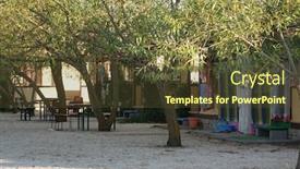  Presentation with life - Cool new presentation design with beach-life-of-fedotova-kosa backdrop and a tawny brown colored foreground