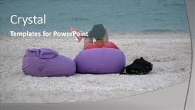  Presentation with life - PPT theme having beach-life-of-fedotova-kosa background and a seafoam green colored foreground