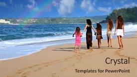  Presentation with beach rainbow - Audience pleasing PPT layouts consisting of beach looking at a rainbow backdrop and a  colored foreground