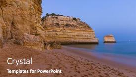  Presentation with algarve - Audience pleasing slide deck consisting of beach-near-albufeira-algarve-region backdrop and a tawny brown colored foreground