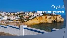  Presentation with algarve - Audience pleasing PPT layouts consisting of beach-near-albufeira-algarve-region backdrop and a teal colored foreground