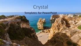  Presentation with algarve - Theme enhanced with beach near lagos - algarve region in portugal background and a light blue colored foreground