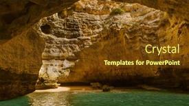  Presentation with algarve - Presentation design consisting of beach-near-lagos-algarve-region background and a tawny brown colored foreground