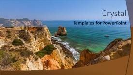  Presentation with algarve - Amazing presentation having beach-near-lagos-algarve-region backdrop and a light blue colored foreground