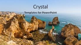  Presentation with algarve - Slides with beach-near-lagos-algarve-region background and a light blue colored foreground