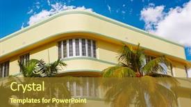  Presentation with miami beach - Colorful slide deck enhanced with beach ocean boulevard art deco backdrop and a tawny brown colored foreground