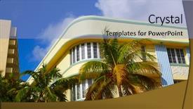  Presentation with miami beach - Presentation design consisting of beach ocean boulevard art deco background and a  colored foreground