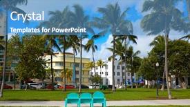  Presentation with miami beach - Theme consisting of beach ocean boulevard art deco background and a teal colored foreground