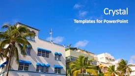  Presentation with miami beach - Audience pleasing PPT theme consisting of beach ocean boulevard art deco backdrop and a  colored foreground