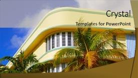  Presentation with miami beach - Beautiful slides featuring beach ocean boulevard art deco backdrop and a blonde colored foreground