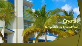  Presentation with miami beach - Colorful slides enhanced with beach ocean boulevard art deco backdrop and a tawny brown colored foreground