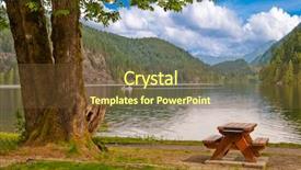  Presentation with picnic - Slides featuring beach of bunzen lake background and a tawny brown colored foreground