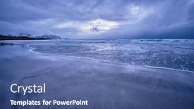  Presentation with sunset beach - Cool new theme with beach of norwegian sea on rocky coast in fjord on sunset skagsanden beach lofoten islands norway backdrop and a ocean colored foreground