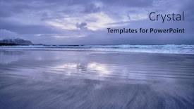  Presentation with rocky - Beautiful PPT layouts featuring beach of norwegian sea on rocky coast in fjord on sunset skagsanden beach lofoten islands norway backdrop and a light blue colored foreground