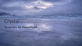  Presentation with rocky - Colorful presentation theme enhanced with beach of norwegian sea on rocky coast in fjord on sunset skagsanden beach lofoten islands norway backdrop and a light blue colored foreground