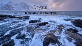  Presentation with sunset coast of the sea - PPT layouts having beach of norwegian sea on rocky coast in fjord on sunset in winter vareid beach lofoten islands norway background and a light blue colored foreground