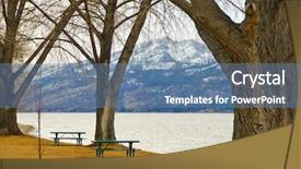  Presentation with canada - Presentation theme featuring beach of okanagan lake kelowna background and a  colored foreground