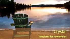  Presentation with relaxing - Amazing slide deck having beach of relaxing lake backdrop and a red colored foreground