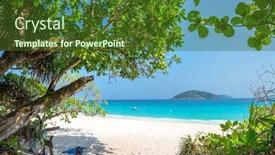  Presentation with island - PPT theme with beach-of-similan-koh-miang background and a tawny brown colored foreground
