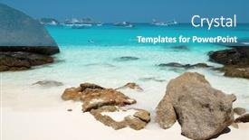  Presentation with island - PPT theme consisting of beach-of-similan-koh-miang background and a teal colored foreground