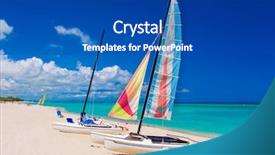  Presentation with sailing - Audience pleasing theme consisting of beach of varadero in cuba backdrop and a  colored foreground