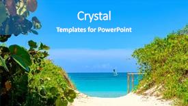  Presentation with beautiful skin and beach - Cool new presentation theme with beach of varadero in cuba backdrop and a cyan colored foreground