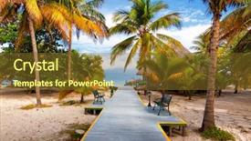  Presentation with tropical beach party - Cool new presentation with beach of varadero in cuba backdrop and a tawny brown colored foreground