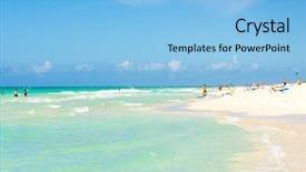  Presentation with summer at the beach - Presentation design consisting of beach of varadero in cuba background and a  colored foreground