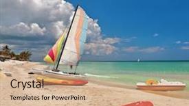  Presentation with beach - Beautiful theme featuring beach of varadero in cuba backdrop and a  colored foreground