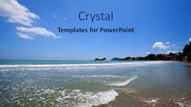  Presentation with zakynthos - Presentation theme consisting of beach-of-zakynthos-island-sunny background and a teal colored foreground