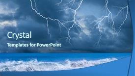  Presentation with storm - Amazing presentation having beach on a stormy evening backdrop and a ocean colored foreground
