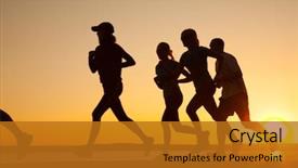  Presentation with sunset beach - Theme having beach on beautiful summer sunset background and a gold colored foreground