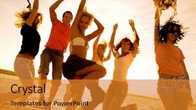  Presentation with festival - Presentation theme having beach on beautiful summer background and a gold colored foreground