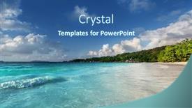  Presentation with island - PPT theme consisting of beach-on-mahe-island-seychelles background and a ocean colored foreground