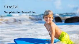  Presentation with fun - Cool new slides with beach on vacation with boogie backdrop and a light blue colored foreground