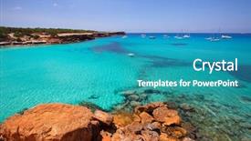  Presentation with beach - Colorful presentation design enhanced with beach one of the best backdrop and a teal colored foreground