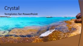  Presentation with panoramic - PPT theme having beach one of the best background and a light blue colored foreground