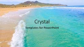  Presentation with park - PPT theme featuring beach park near la manga background and a seafoam green colored foreground