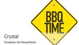  Presentation with invitation party - Cool new presentation theme with beach party invitation - bbq time sign isolated backdrop and a white colored foreground