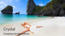 Presentation with thailand - Theme with beach phi phi island background and a lemonade colored foreground