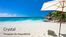  Presentation with white sand - Audience pleasing presentation theme consisting of beach picnic on exotic white backdrop and a lemonade colored foreground