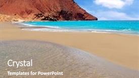  Presentation with turquoise beach - Colorful PPT layouts enhanced with beach playa de la tejita turquoise in tenerife canary islands with red mountain backdrop and a coral colored foreground