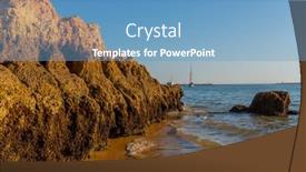  Presentation with algarve - Slide set having beach-praia-grande-in-ferragudo background and a teal colored foreground