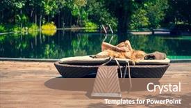  Presentation with luxury resort - Theme featuring beach resort on bali indonesia background and a coral colored foreground