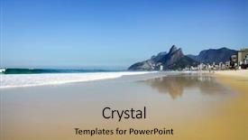  Presentation with ipanema beach - Presentation theme with beach rio de janeiro brazil background and a coral colored foreground