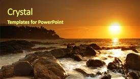  Presentation with sri lanka - Amazing theme having beach rocks - beautiful colorful sunset over sea backdrop and a tawny brown colored foreground